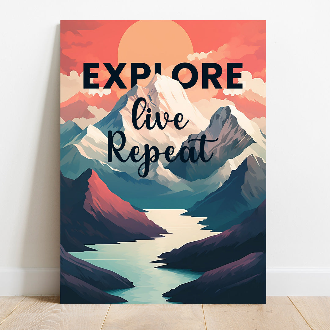 Serene Summit: Dawn's Alpine Embrace | Travel Canvas Poster