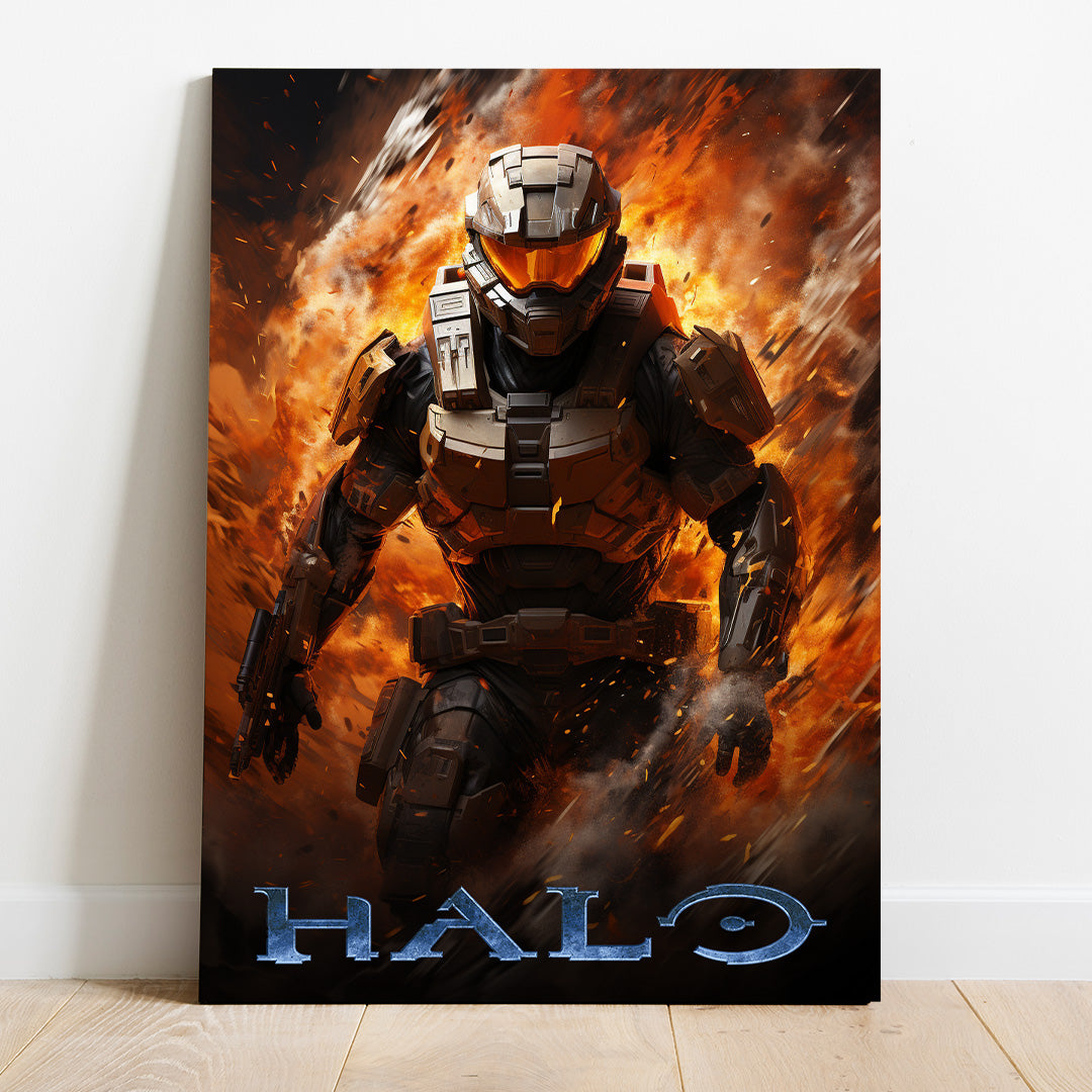 Halo: Master Chief's Blaze of Glory | Gaming Canvas Poster