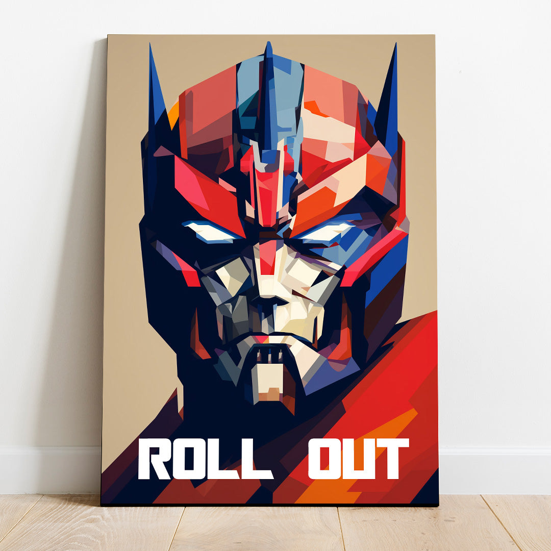 Polygonal Optimus: The Autobot Leader | Transformers | Movies & Shows Canvas Poster