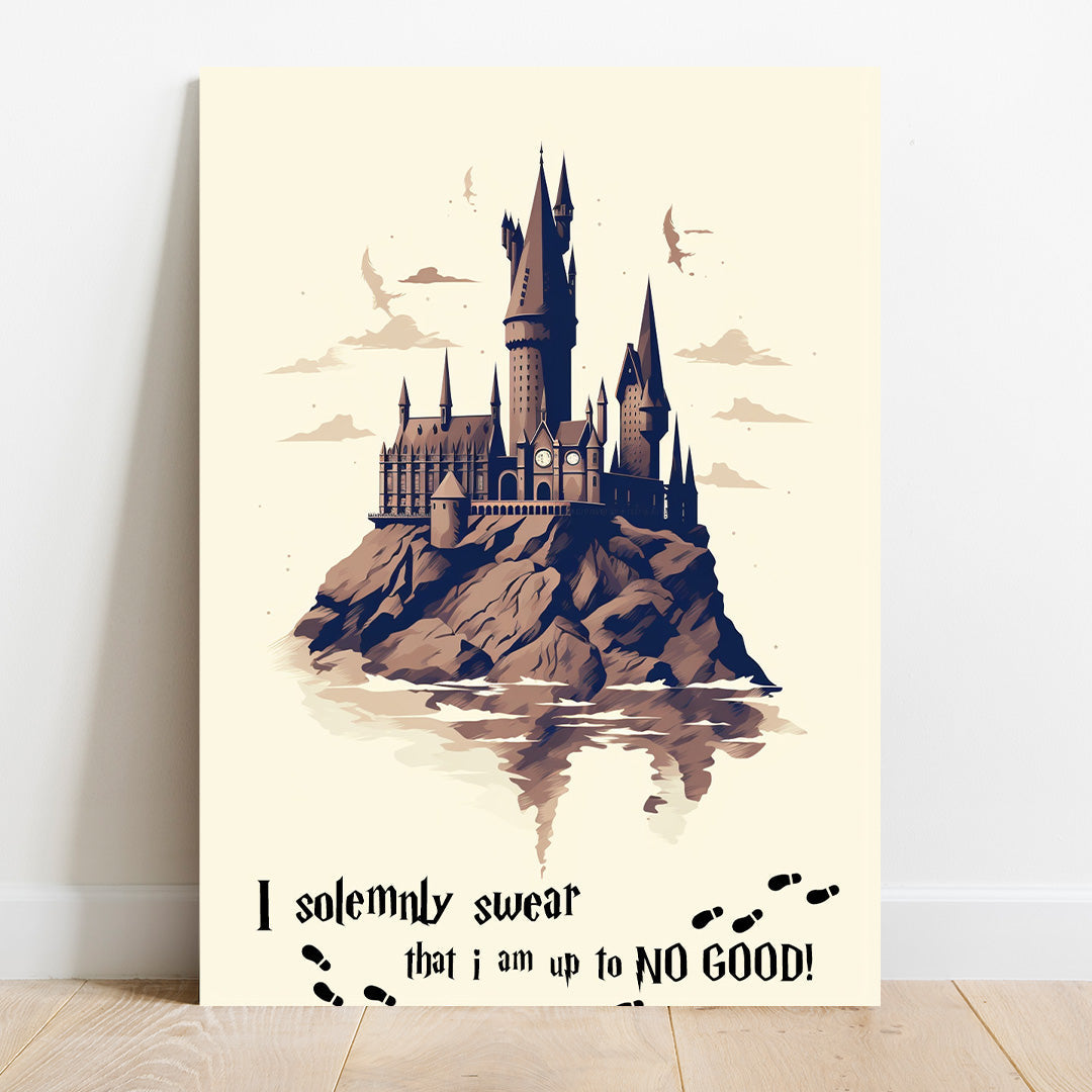 Majestic Hogwarts: Dawn at the Wizarding Castle | Harry Potter | Movies & Shows Canvas Poster