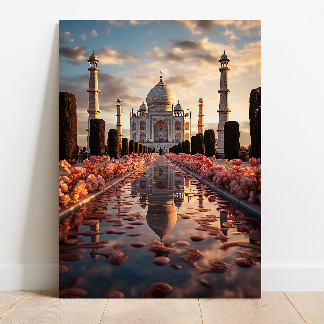 Taj Mahal Golden Hour | Travel Canvas Poster