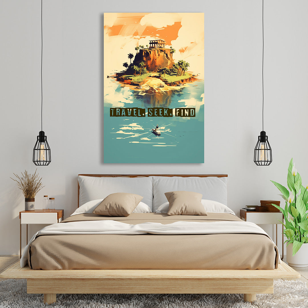 Island Escape: Solitude by the Shore | Travel Canvas Poster