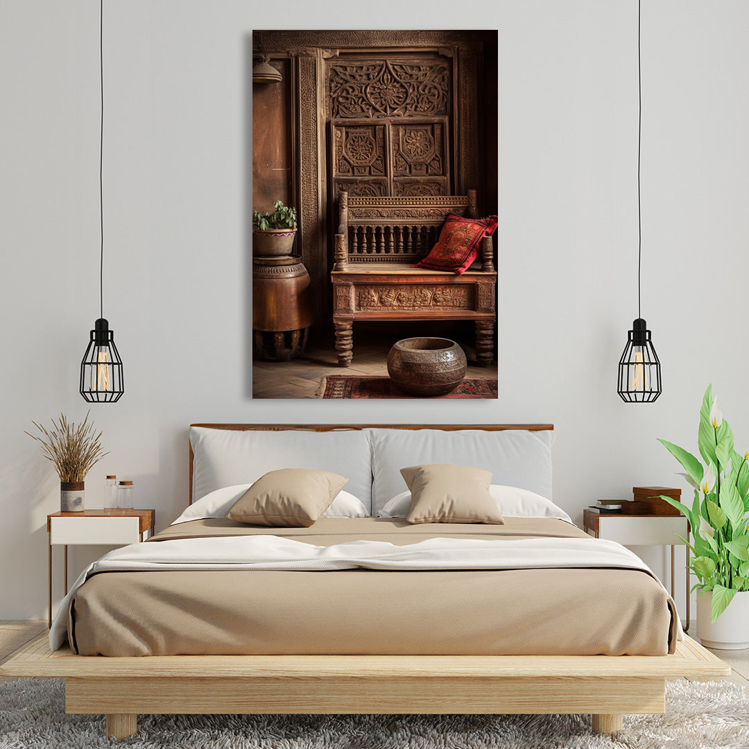 Antique Elegance: Timeless Heritage Nook | Vintage Canvas Poster