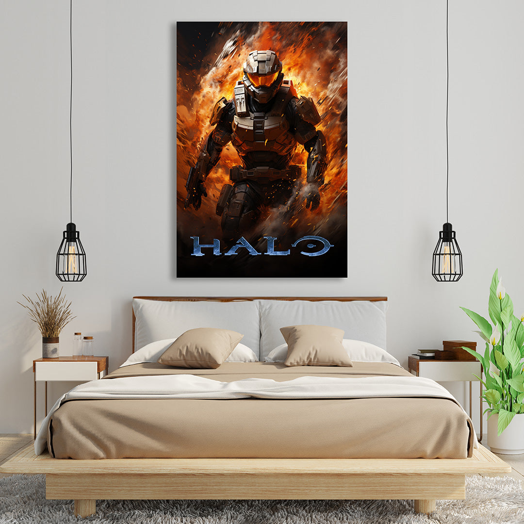 Halo: Master Chief's Blaze of Glory | Gaming Canvas Poster