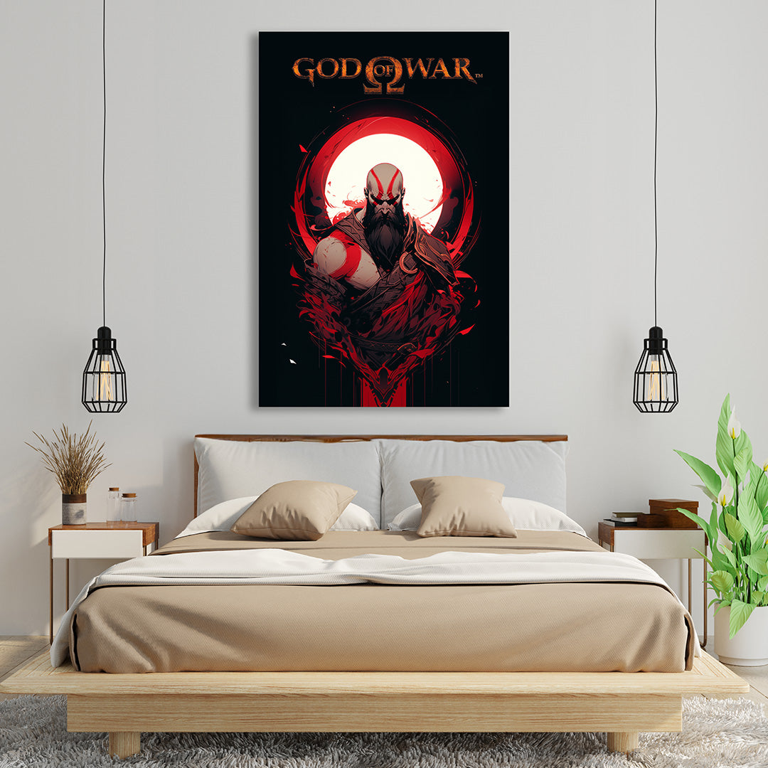 God of War: Kratos' Celestial Standoff | Gaming Canvas Poster