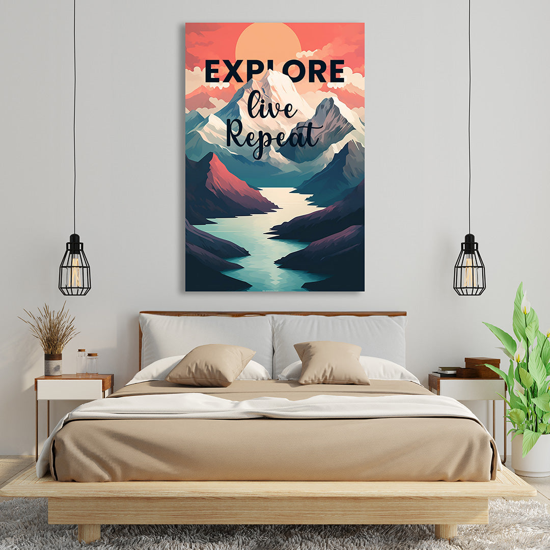 Serene Summit: Dawn's Alpine Embrace | Travel Canvas Poster