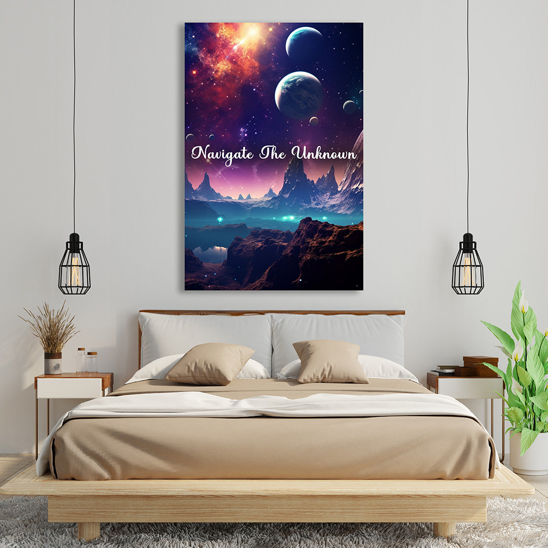 Stellar Panorama: The Cosmic Oasis | Space Canvas Poster