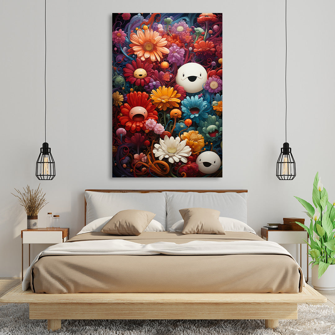 Floral Fantasy - Takashi Murakami Style | Art Canvas Poster