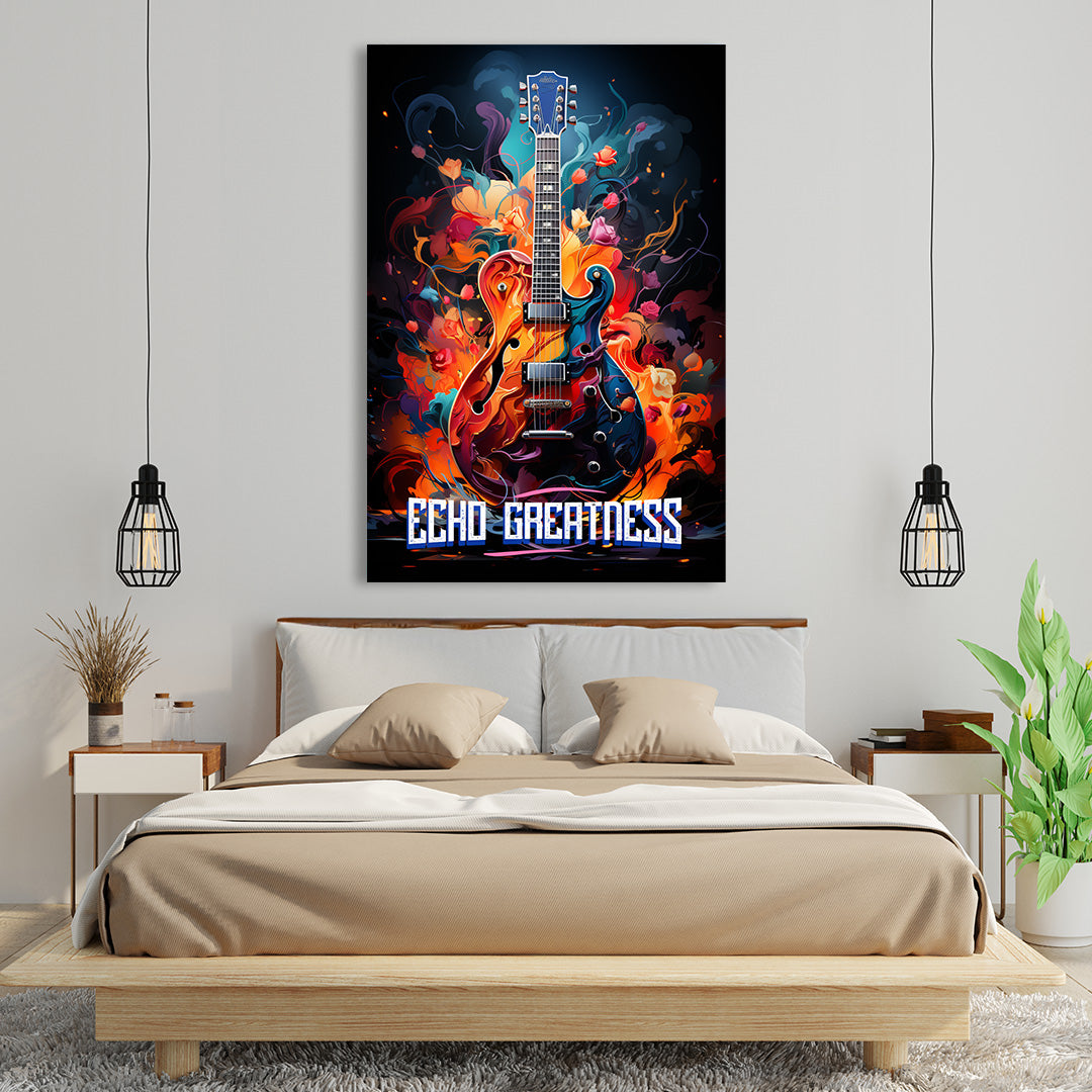 Euphonic Flames: The Guitar's Passion | Music Canvas Poster