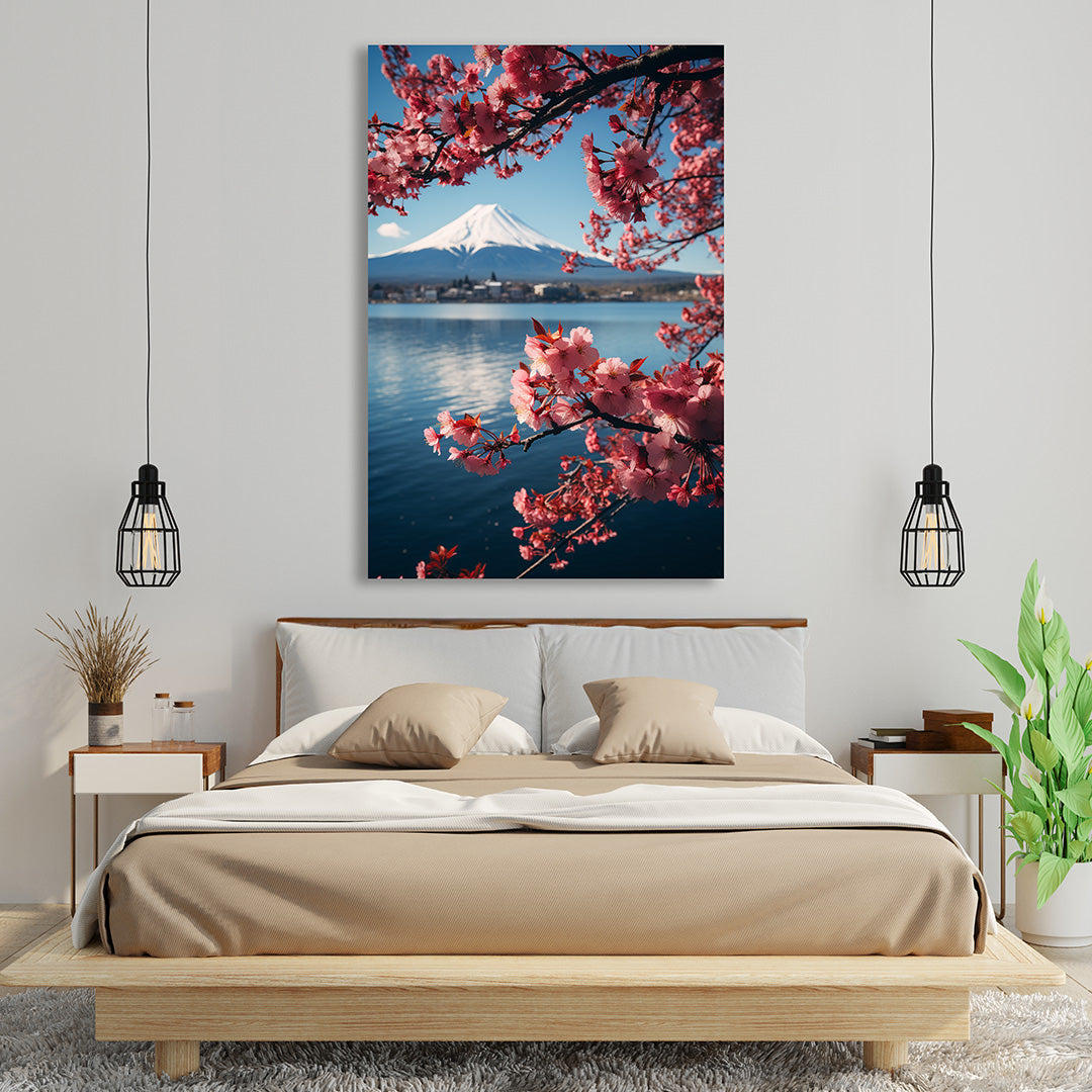 Mount Fuji in Spring Bloom | Travel Canvas Poster