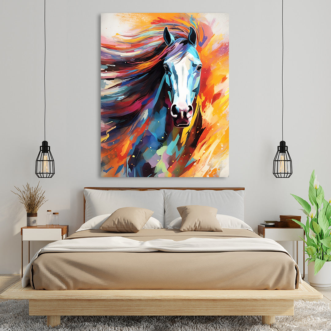 Vibrant Velocity: The Horse's Spirit | Animal Canvas Poster