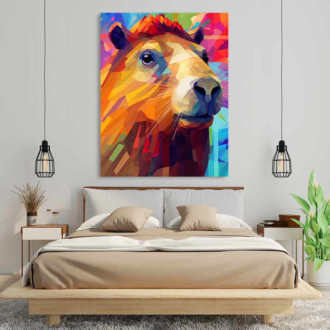 Kaleidoscopic Capybara | Animal Canvas Poster