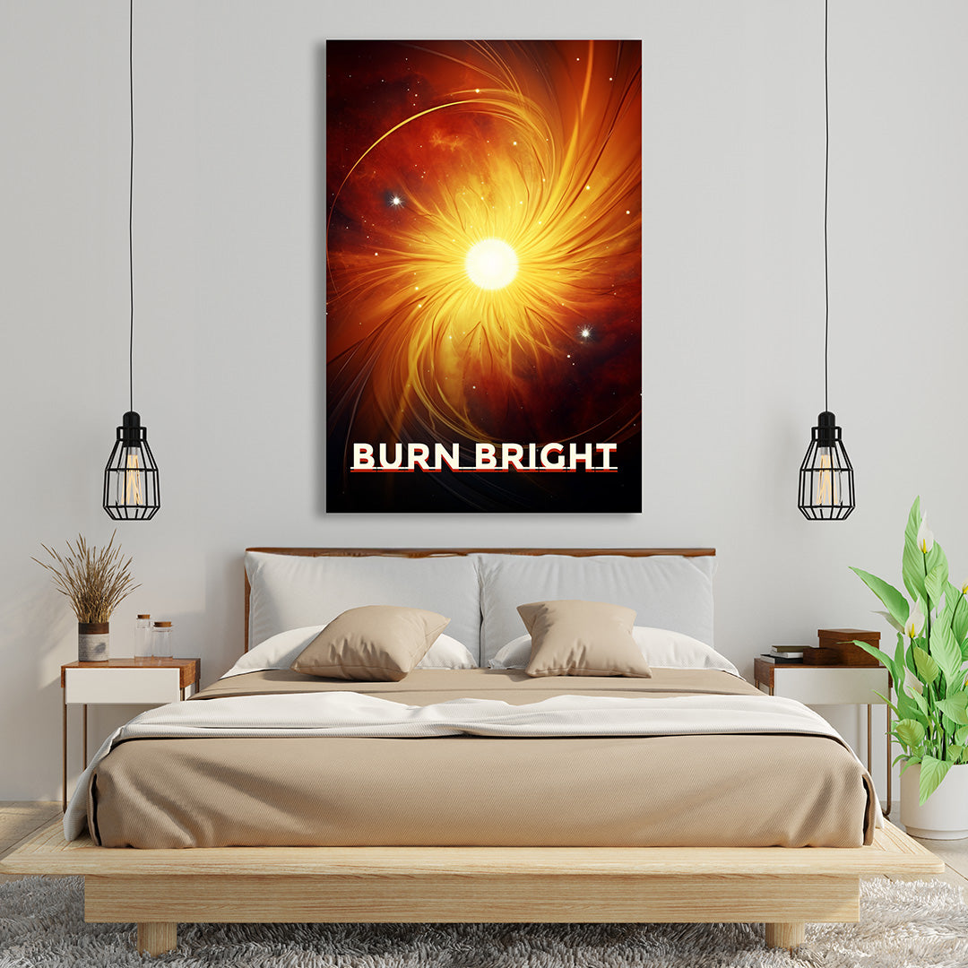 Celestial Radiance: The Golden Nebula | Space Canvas Poster