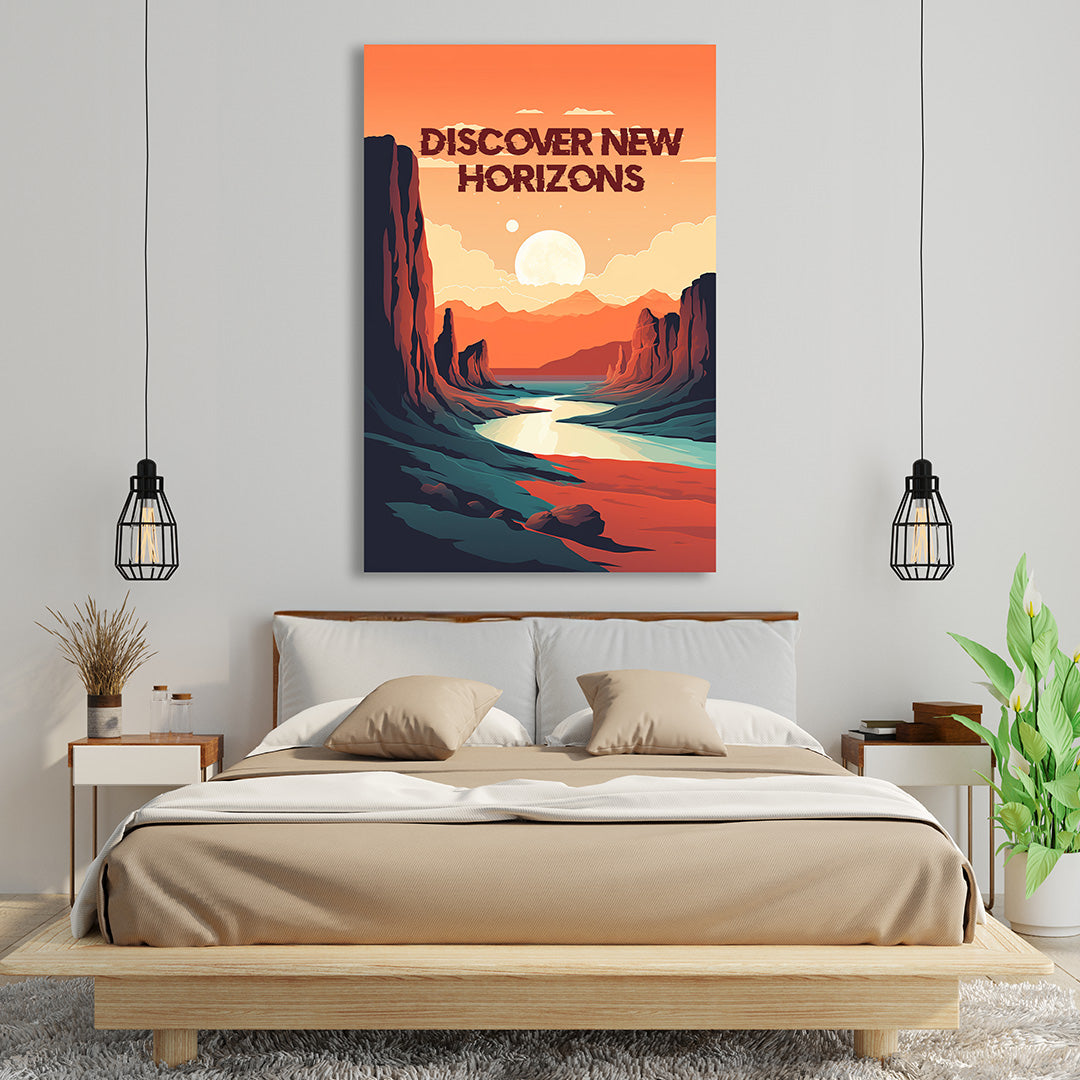 Desert Moonrise Odyssey | Travel Canvas Poster