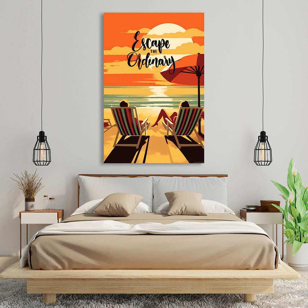 Beach Bliss: Golden Serenity | Travel Canvas Poster