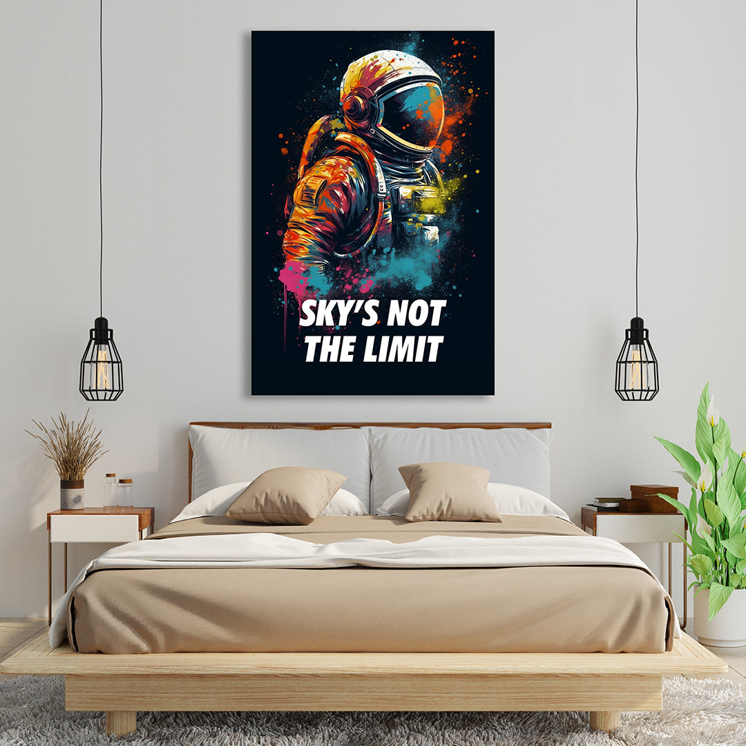 Cosmic Voyager: Astronaut in Abstract | Space Canvas Poster