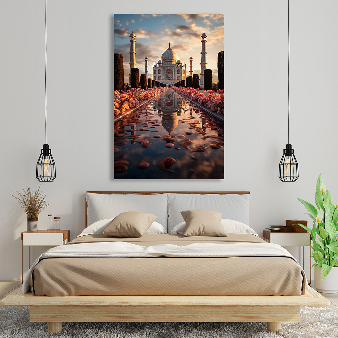 Taj Mahal Golden Hour | Travel Canvas Poster