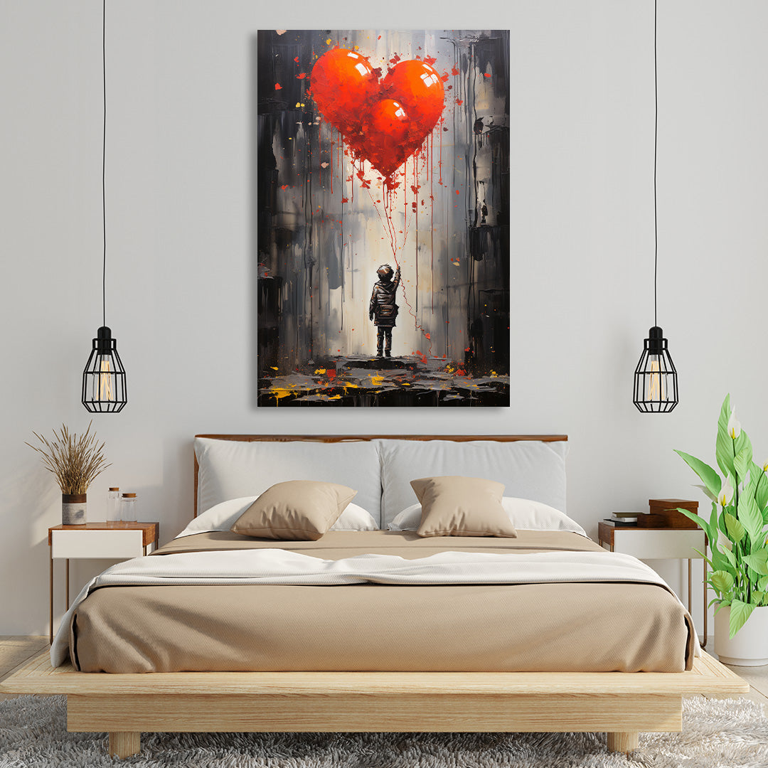 Heartstrings of the City - Banksy Style | Art Canvas Poster