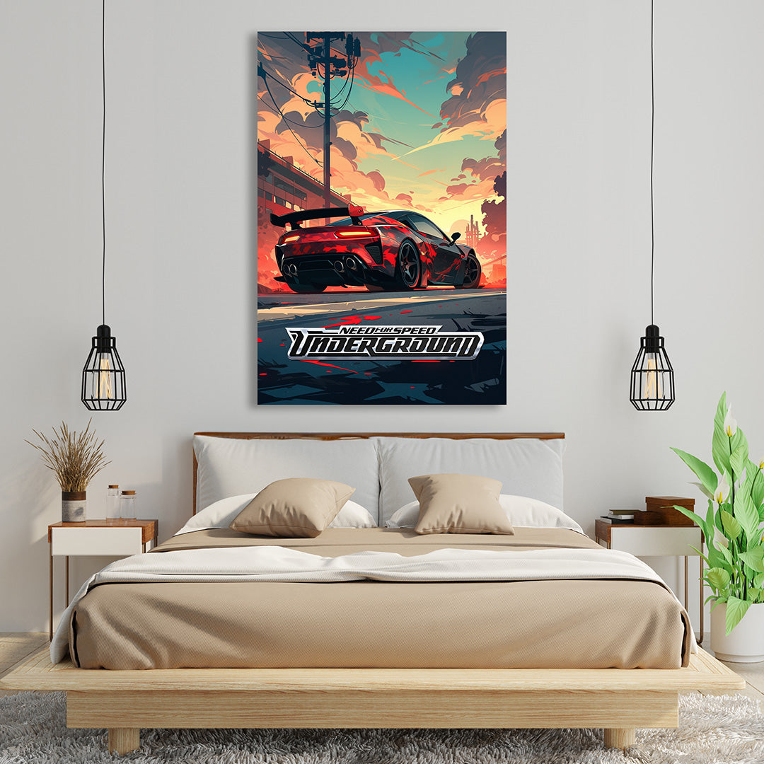 Need For Speed: Urban Sunset Racer | Gaming Canvas Poster