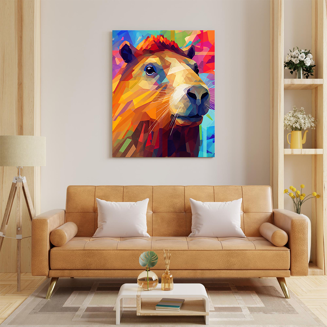 Kaleidoscopic Capybara | Animal Canvas Poster