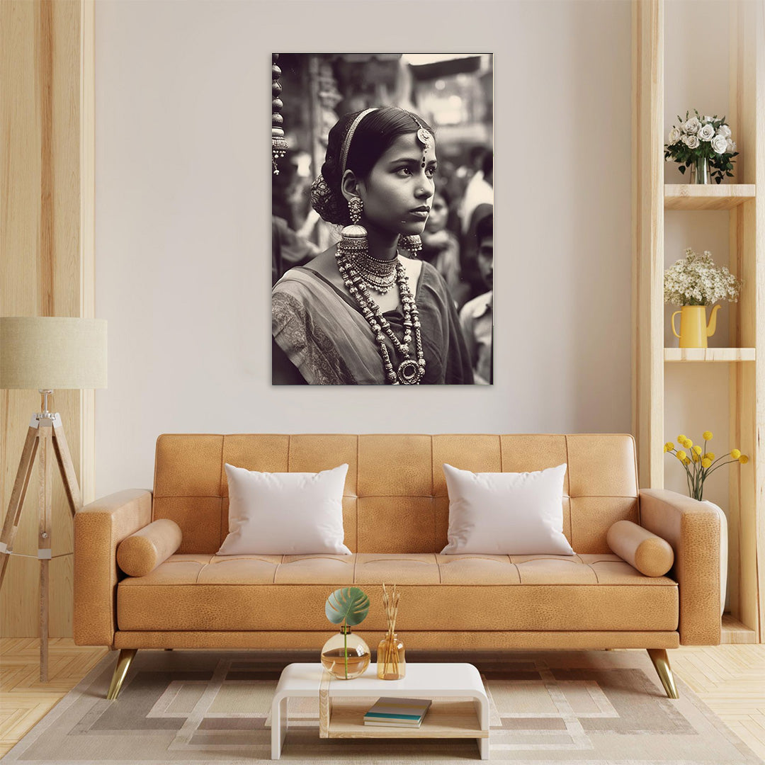 Elegance in Monochrome: Timeless Beauty of Tradition | Vintage Canvas Poster