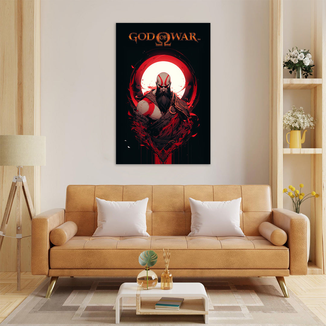 God of War: Kratos' Crimson Fury | Gaming Canvas Poster