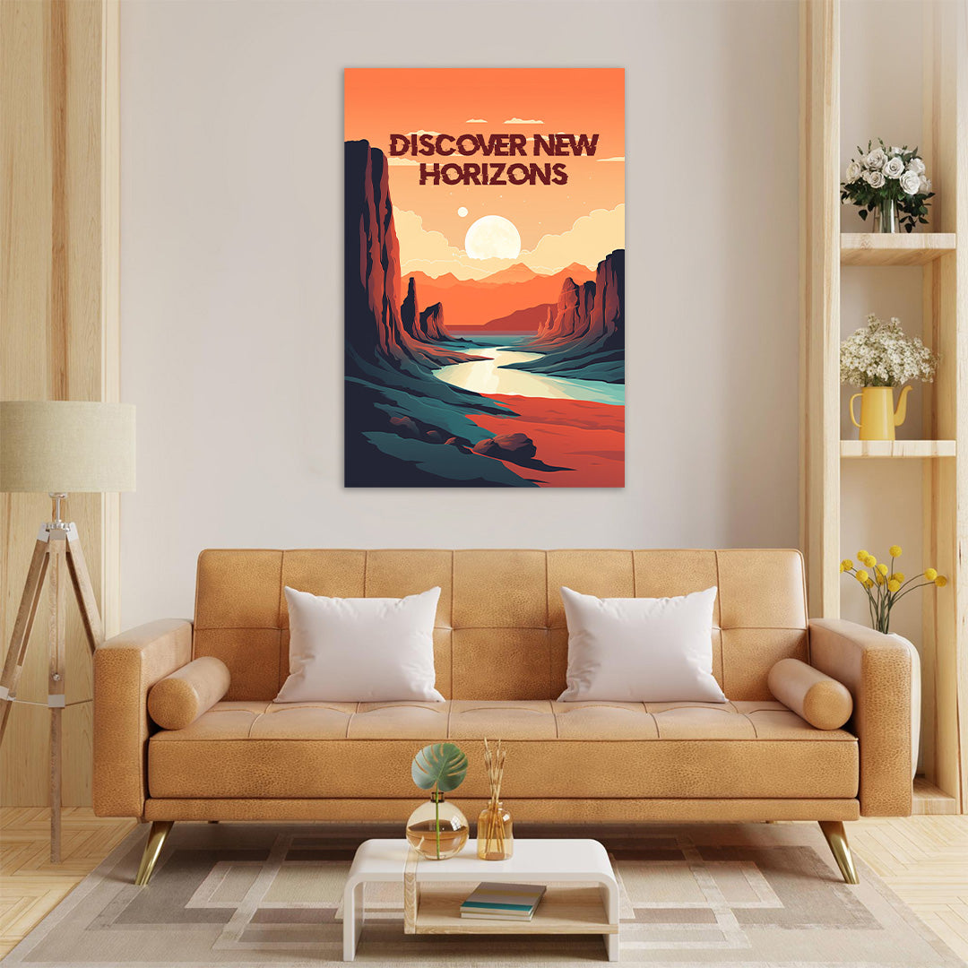 Desert Moonrise Odyssey | Travel Canvas Poster