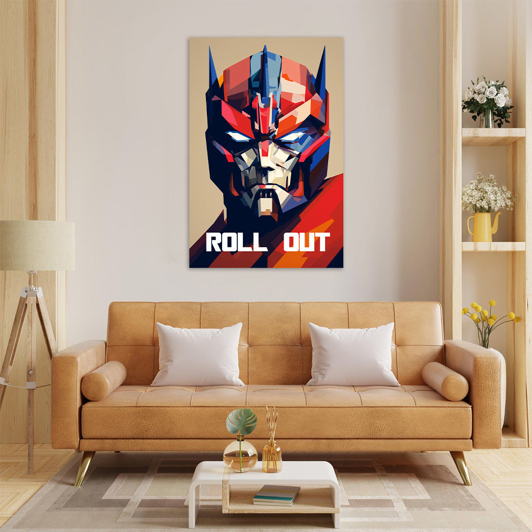 Polygonal Optimus: The Autobot Leader | Transformers | Movies & Shows Canvas Poster