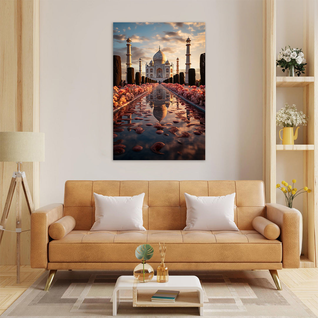 Taj Mahal Golden Hour | Travel Canvas Poster