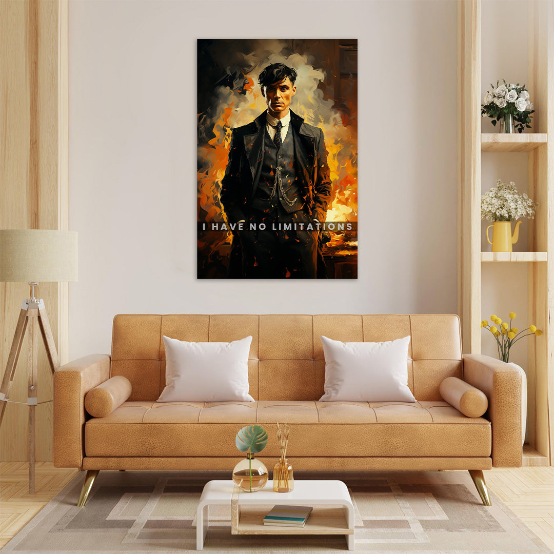 Tommy Shelby: Flames of Birmingham | Peaky Blinder | Movies & Shows Canvas Poster