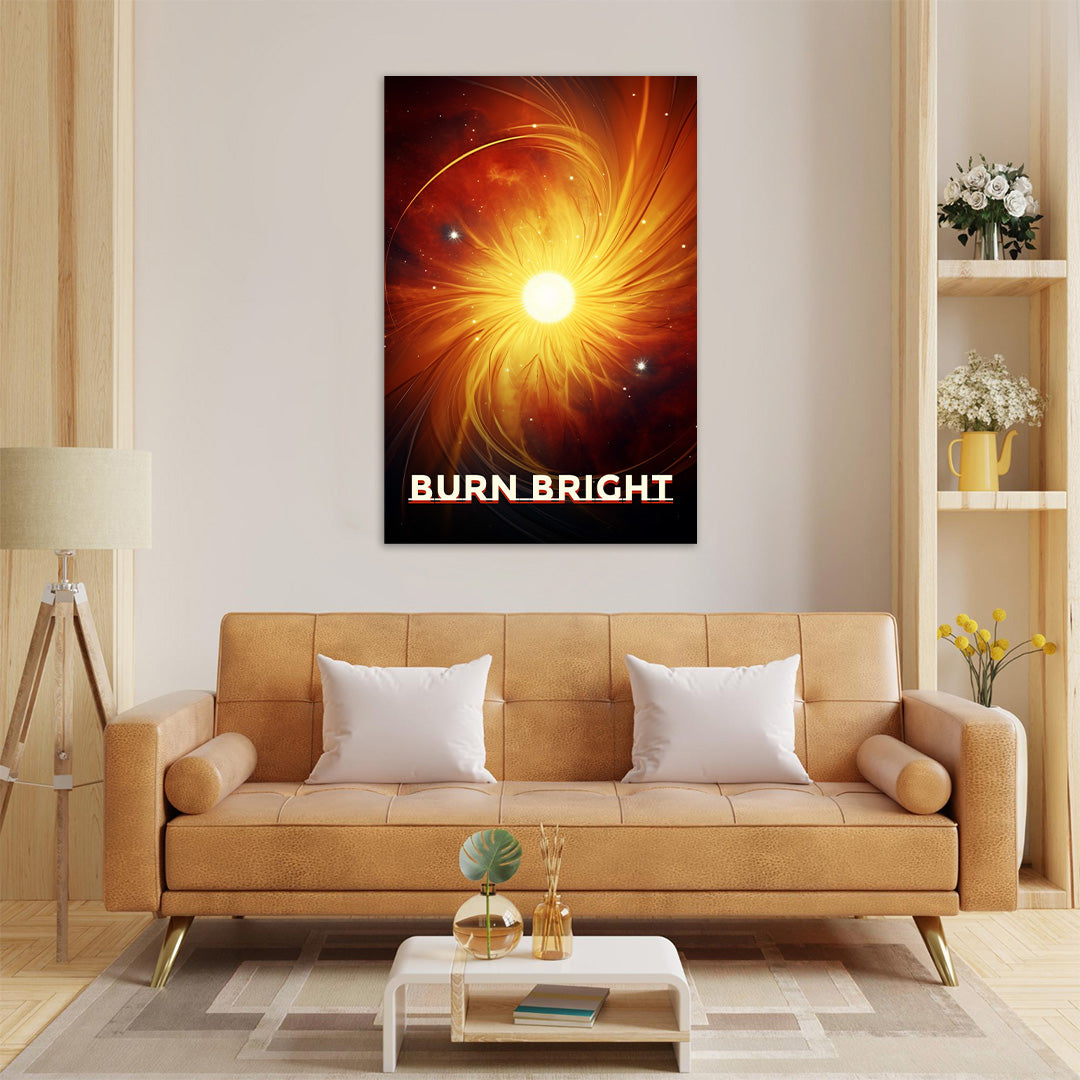 Celestial Radiance: The Golden Nebula | Space Canvas Poster