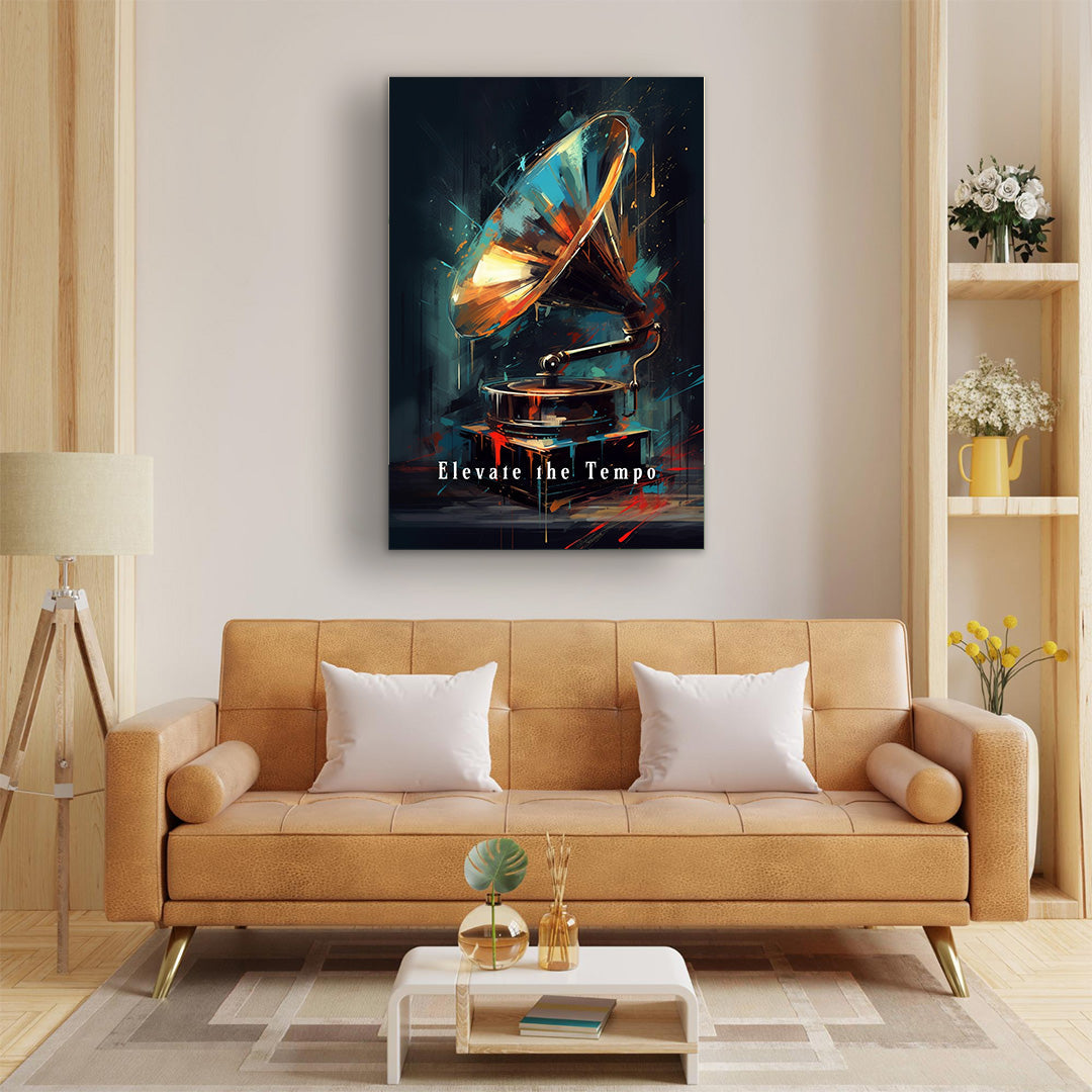 Gramophone Glint: Echoes of Time | Music Canvas Poster