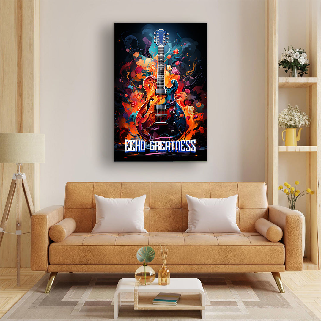 Euphonic Flames: The Guitar's Passion | Music Canvas Poster