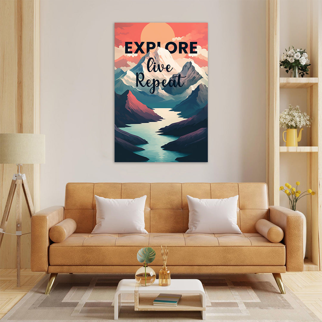 Serene Summit: Dawn's Alpine Embrace | Travel Canvas Poster