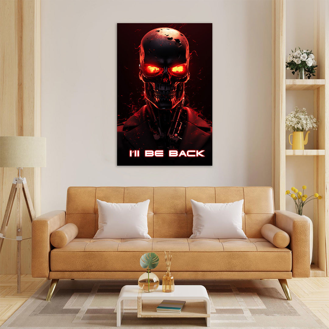 Fiery Gaze: The Terminator Ascendant | Movies & Shows Canvas Poster