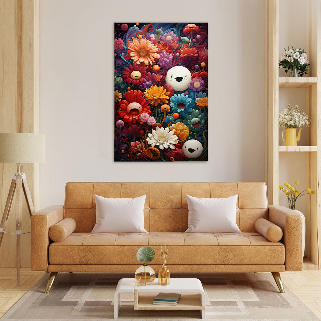 Floral Fantasy - Takashi Murakami Style | Art Canvas Poster