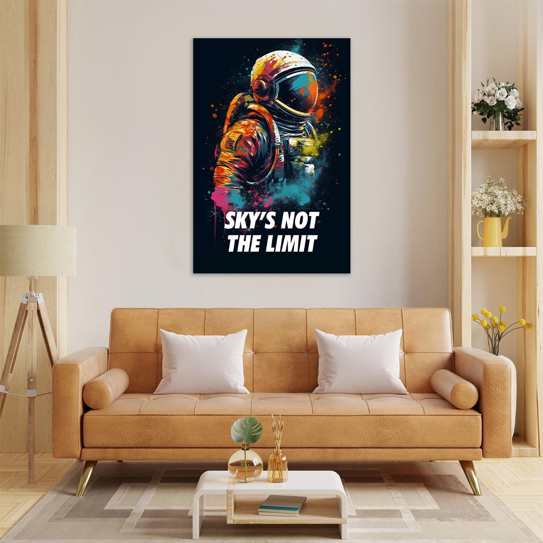 Cosmic Voyager: Astronaut in Abstract | Space Canvas Poster