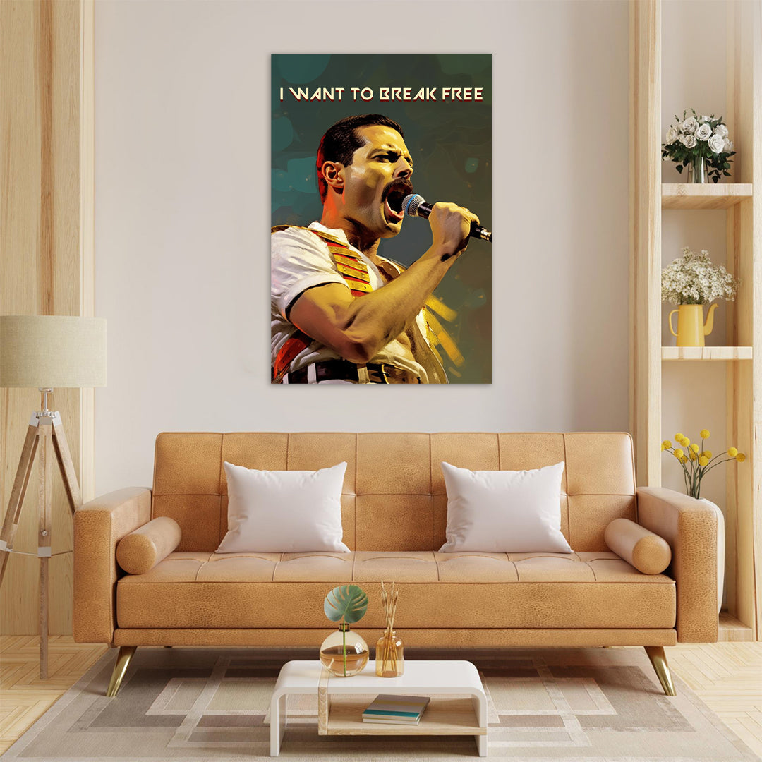 Freddie Mercury: Queen's Golden Voice | Music Canvas Poster