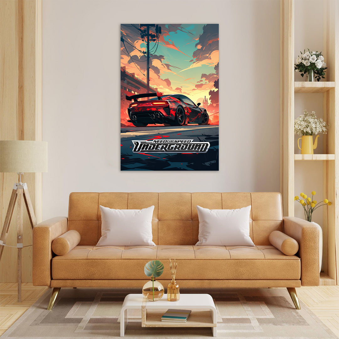 Need For Speed: Urban Sunset Racer | Gaming Canvas Poster