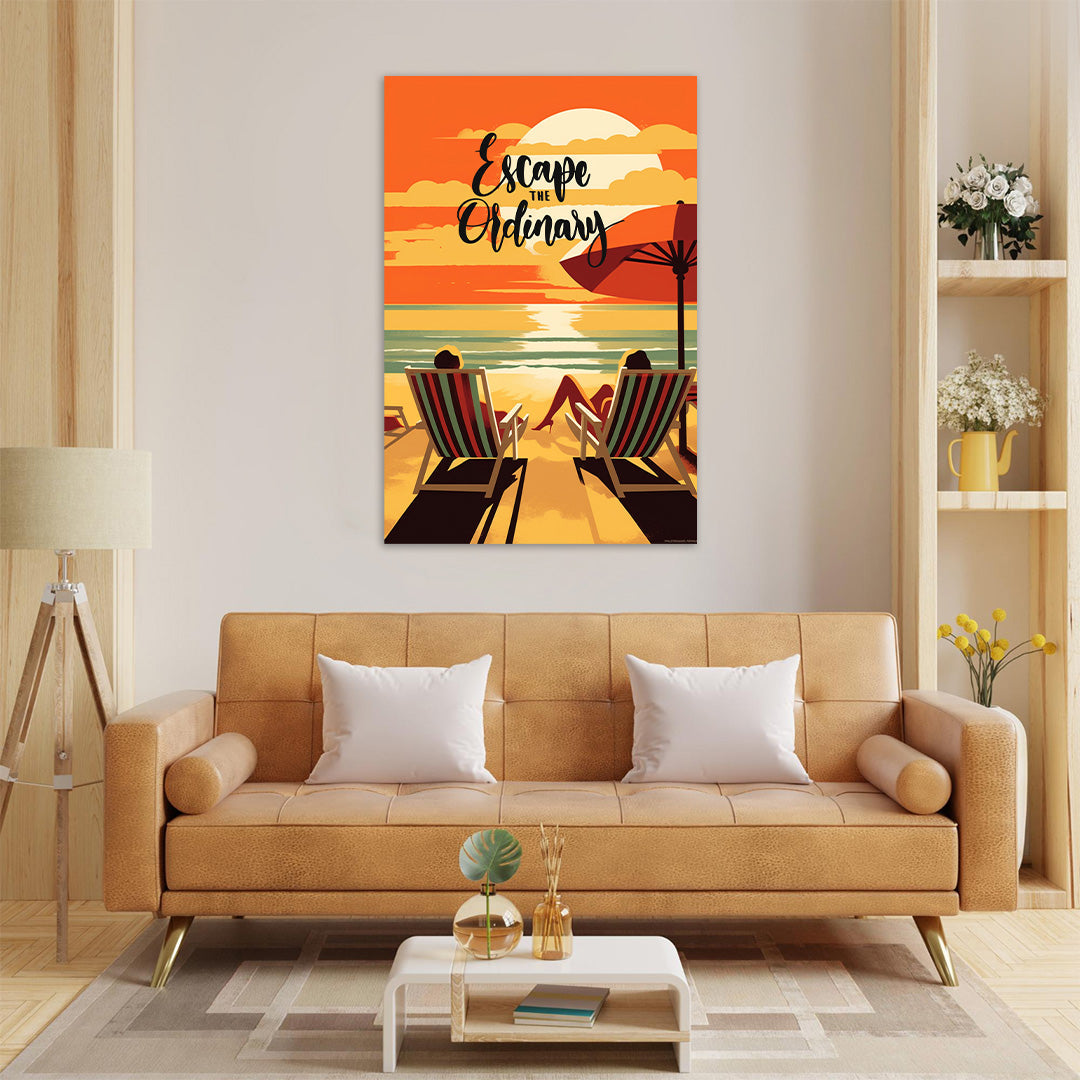 Beach Bliss: Golden Serenity | Travel Canvas Poster