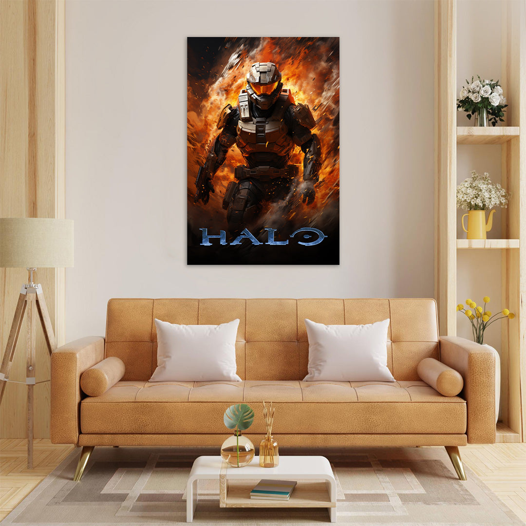 Halo: Master Chief's Blaze of Glory | Gaming Canvas Poster