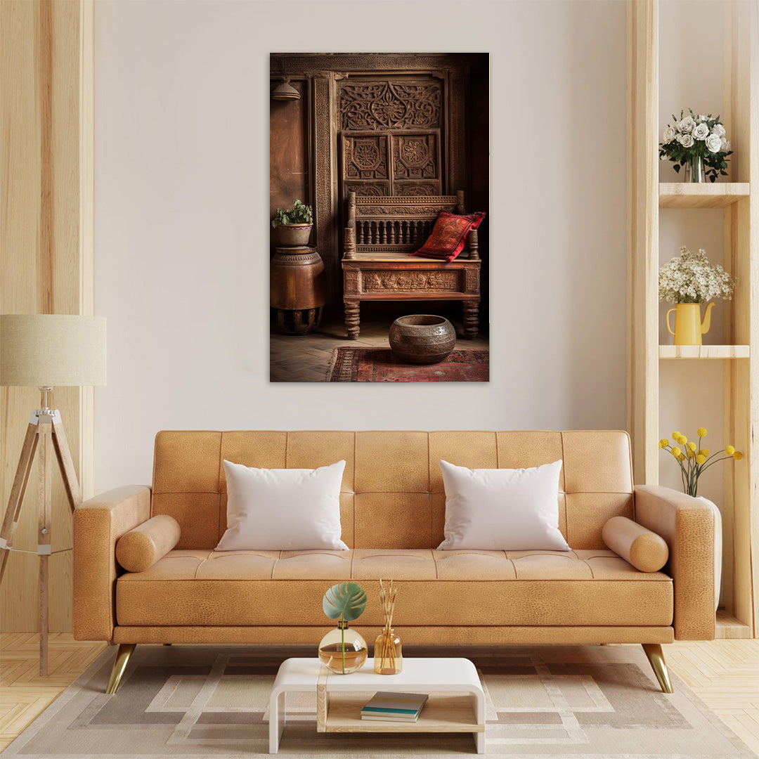 Antique Elegance: Timeless Heritage Nook | Vintage Canvas Poster