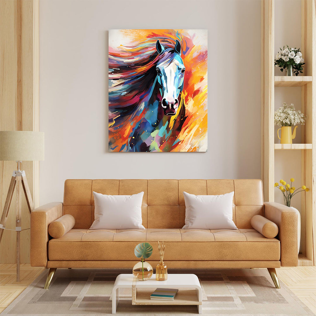 Vibrant Velocity: The Horse's Spirit | Animal Canvas Poster