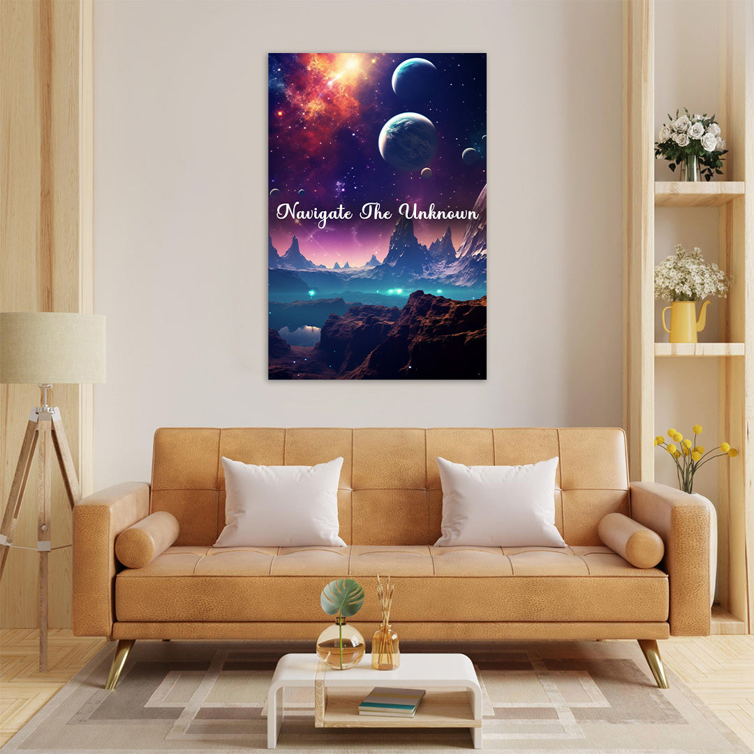 Stellar Panorama: The Cosmic Oasis | Space Canvas Poster