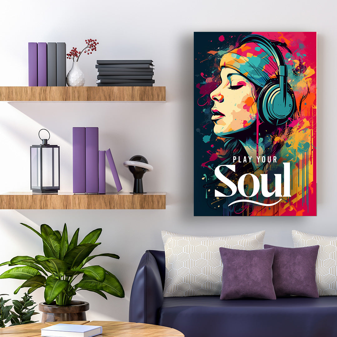 Euphonic Reverie: The Soulful Resonance Music Canvas Poster