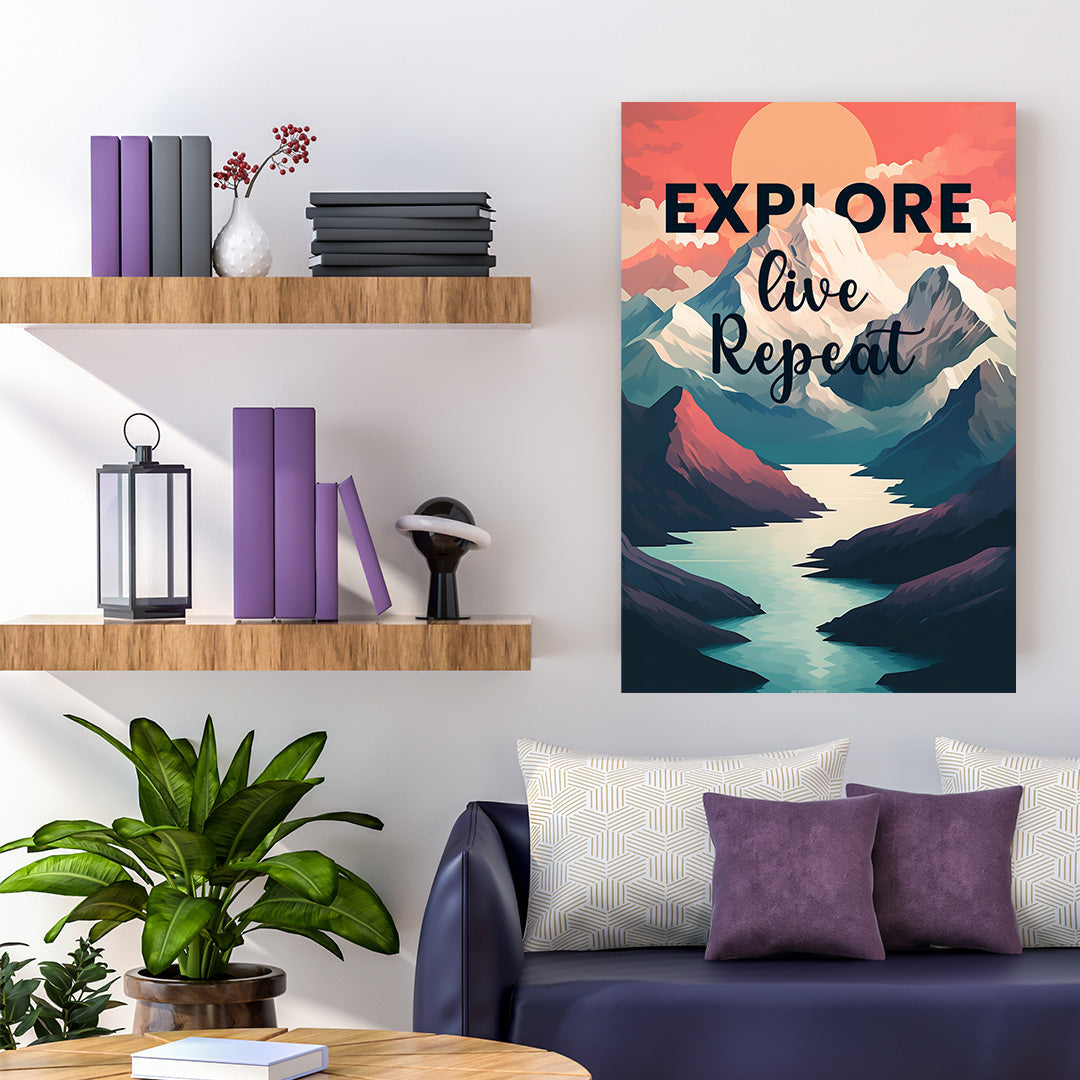 Serene Summit: Dawn's Alpine Embrace | Travel Canvas Poster