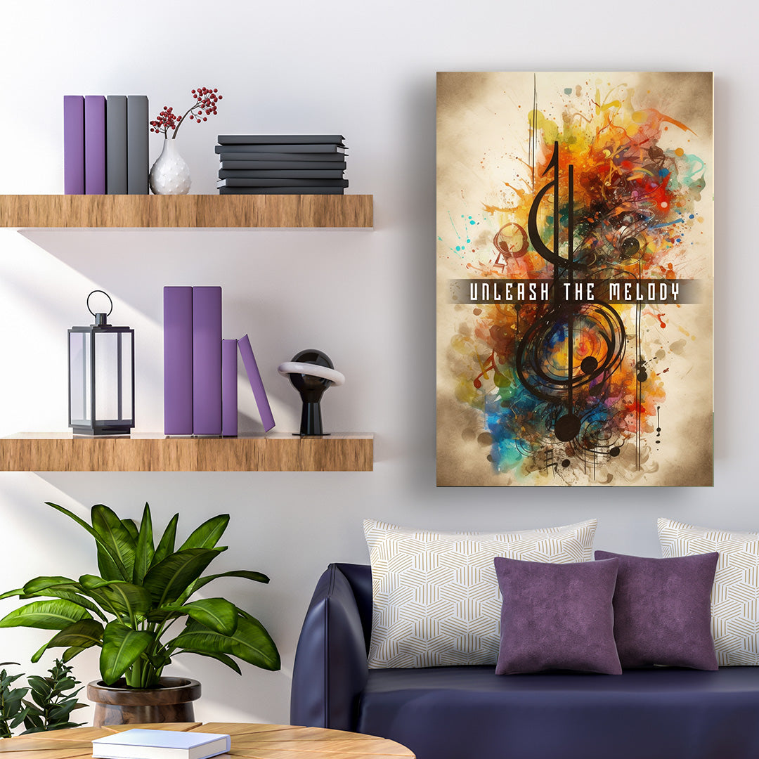 Symphonic Splatter: A Harmonious Fusion | Music Canvas Poster