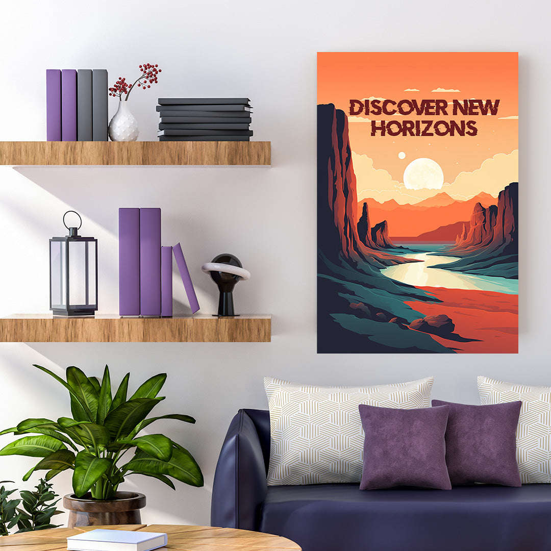 Desert Moonrise Odyssey | Travel Canvas Poster