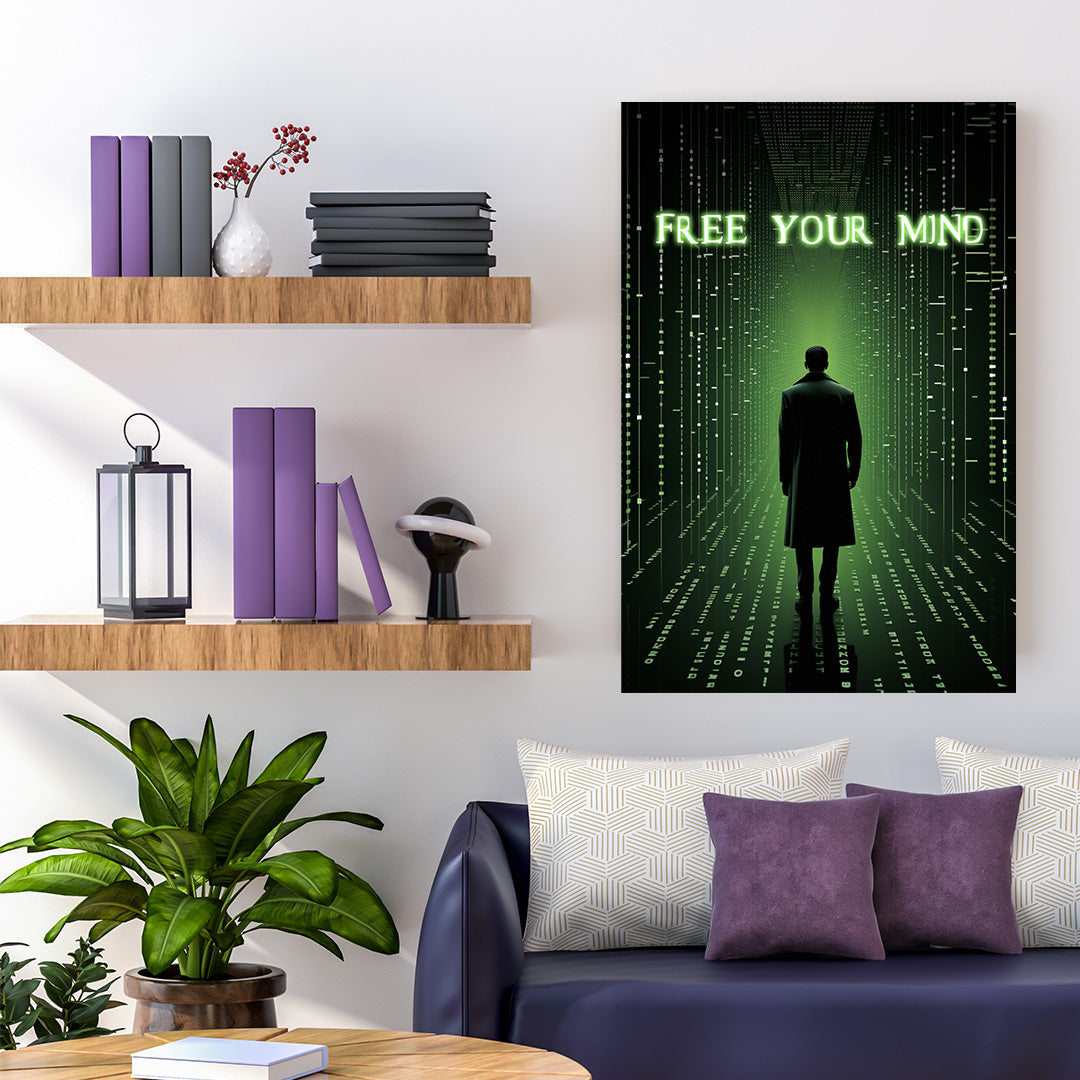 Digital Descent: The Matrix Reality | Movies & Shows Canvas Poster