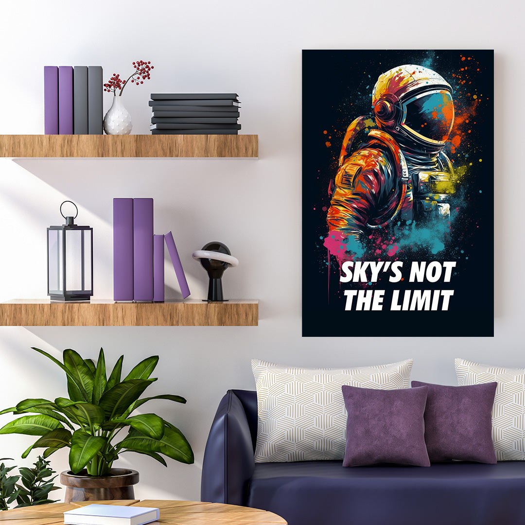 Cosmic Voyager: Astronaut in Abstract | Space Canvas Poster